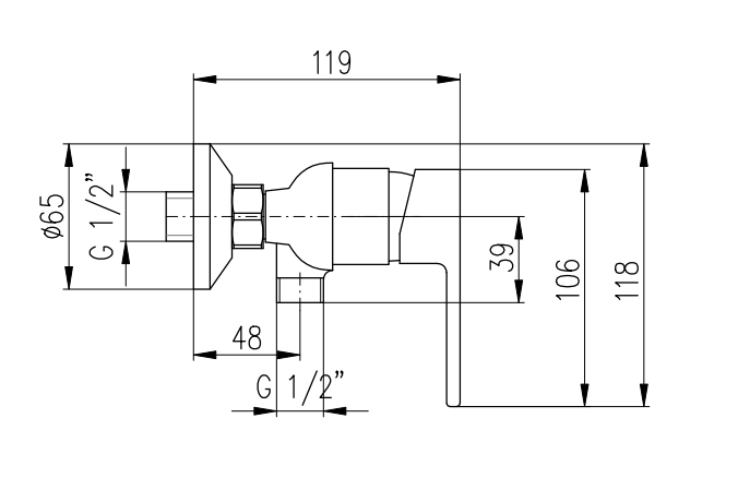 Смеситель для душа Rav Slezak Vltava VT481.5/1CB белый/хром