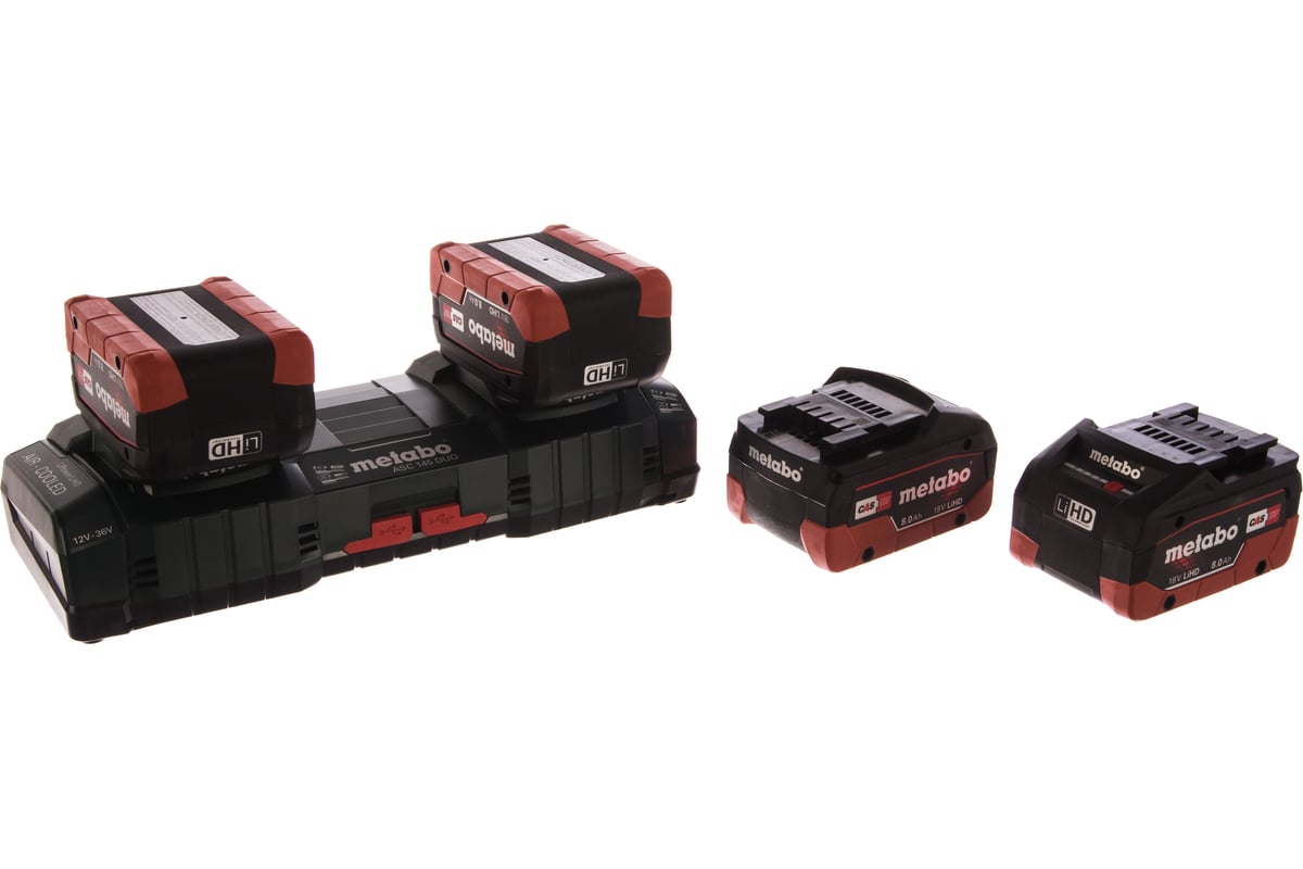 Набор Basic-Set (4 аккумулятора LiHD, 18 В, 8,0 Ач+2 зарядных устройства ASC Ultra+Metaloc) Metabo 685135000