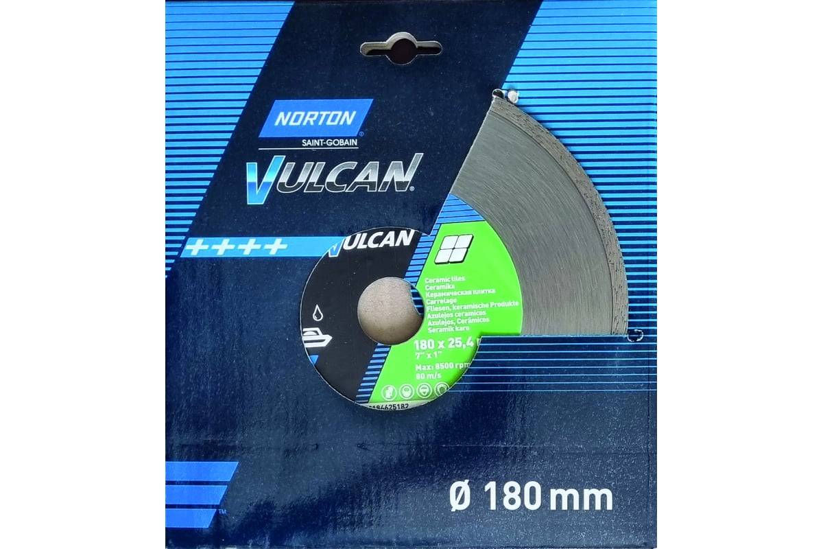 Алмазный диск 180x25.4 мм Vulcan Ceramic NORTON 70184625182