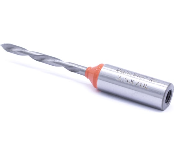 Сверло присадочное сквозное усиленное KJ1-V40202L (3.5х70 мм; хв-к 10 мм; левое вращение) МНОГОФРЕЗ 6565