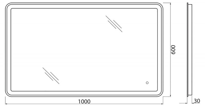 Зеркало BelBagno SPC-MAR-1000-600-LED-TCH-WARM 100x60 см антипар