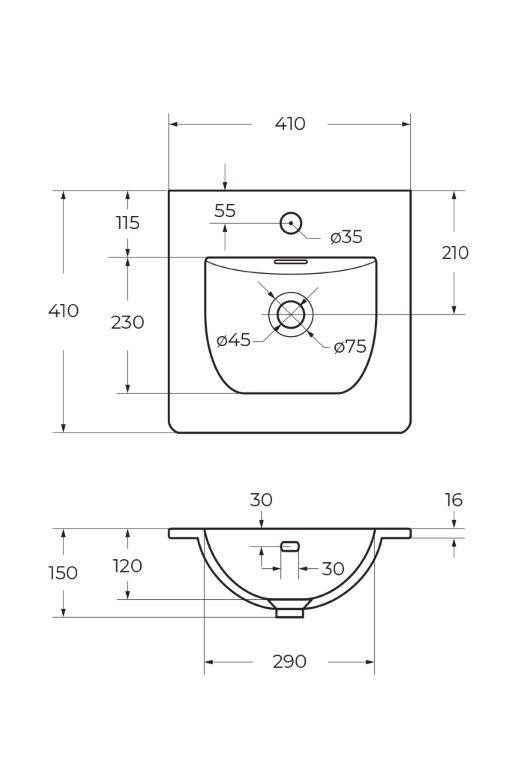 Тумба с раковиной BelBagno Uno-Mini 40 см Голубой матовый