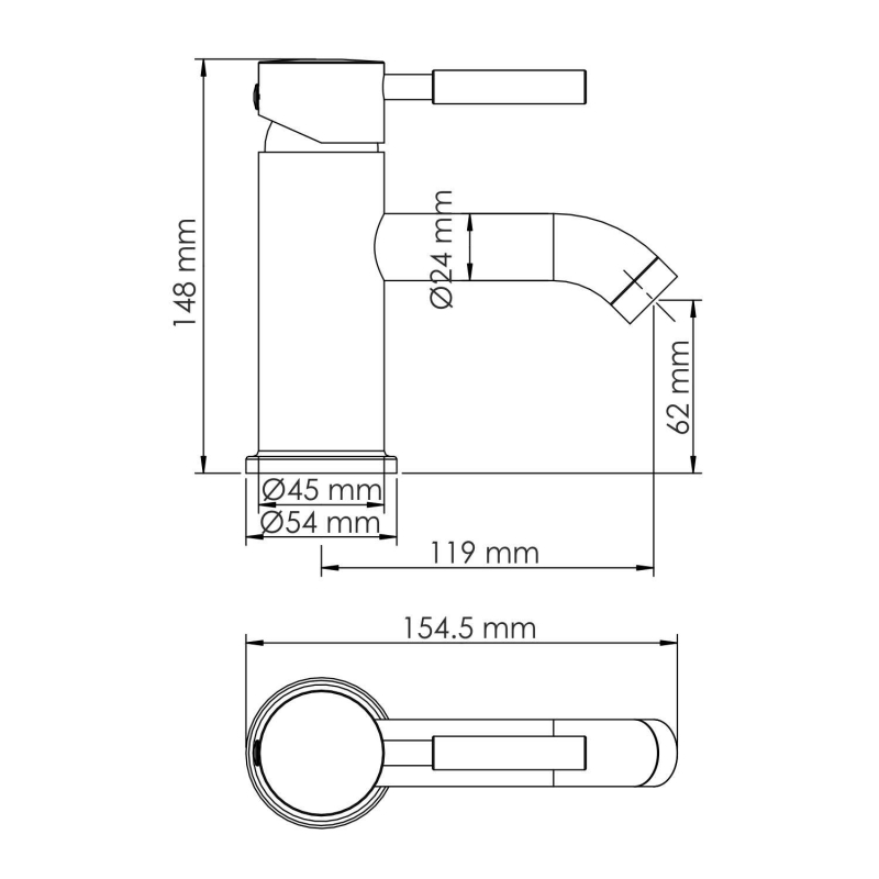 Смеситель для раковины WasserKRAFT Wern 4205 никель