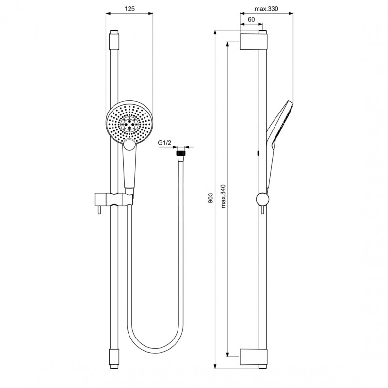 Душевой гарнитур Ideal Standard Idealrain Evo Jet Round XL3 B1763AA