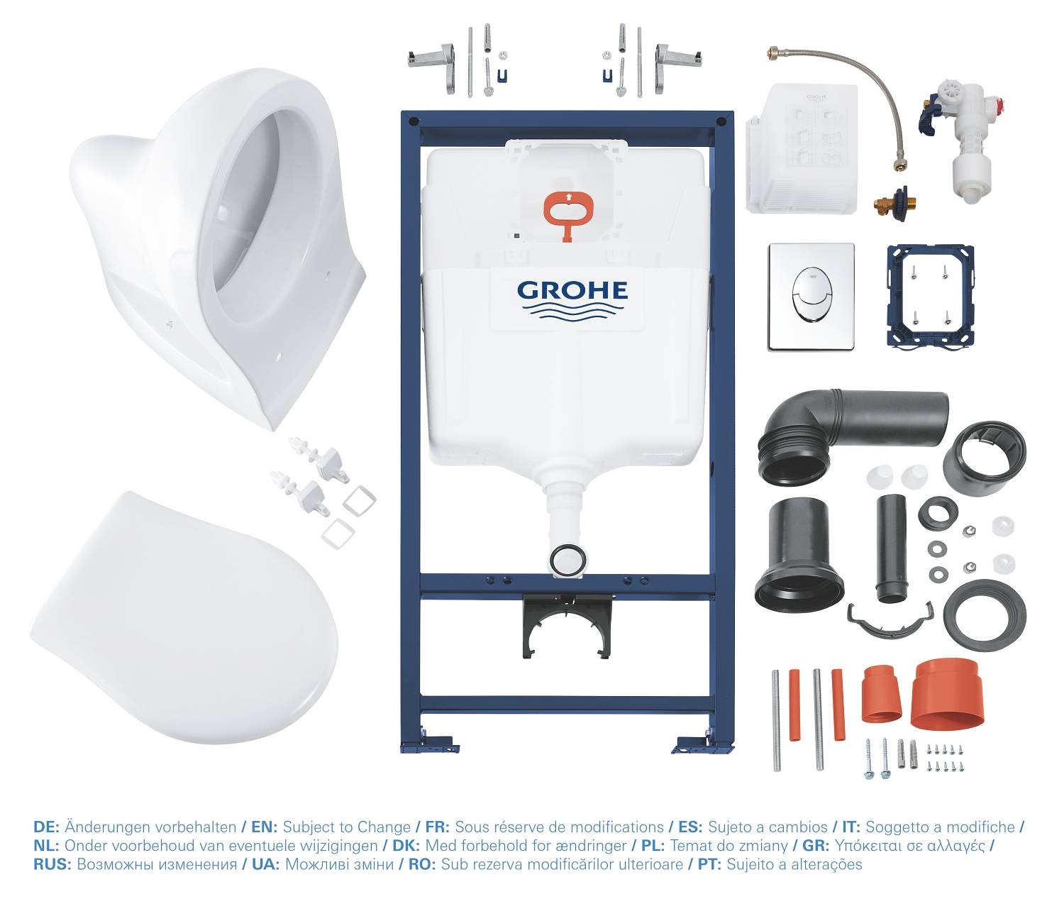 Подвесной унитаз Grohe Solido 39192000 комплект 4в1, хром