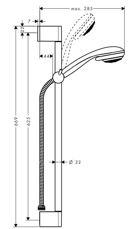 Душевой гарнитур Hansgrohe Crometta 1jet/Unica С 27728000