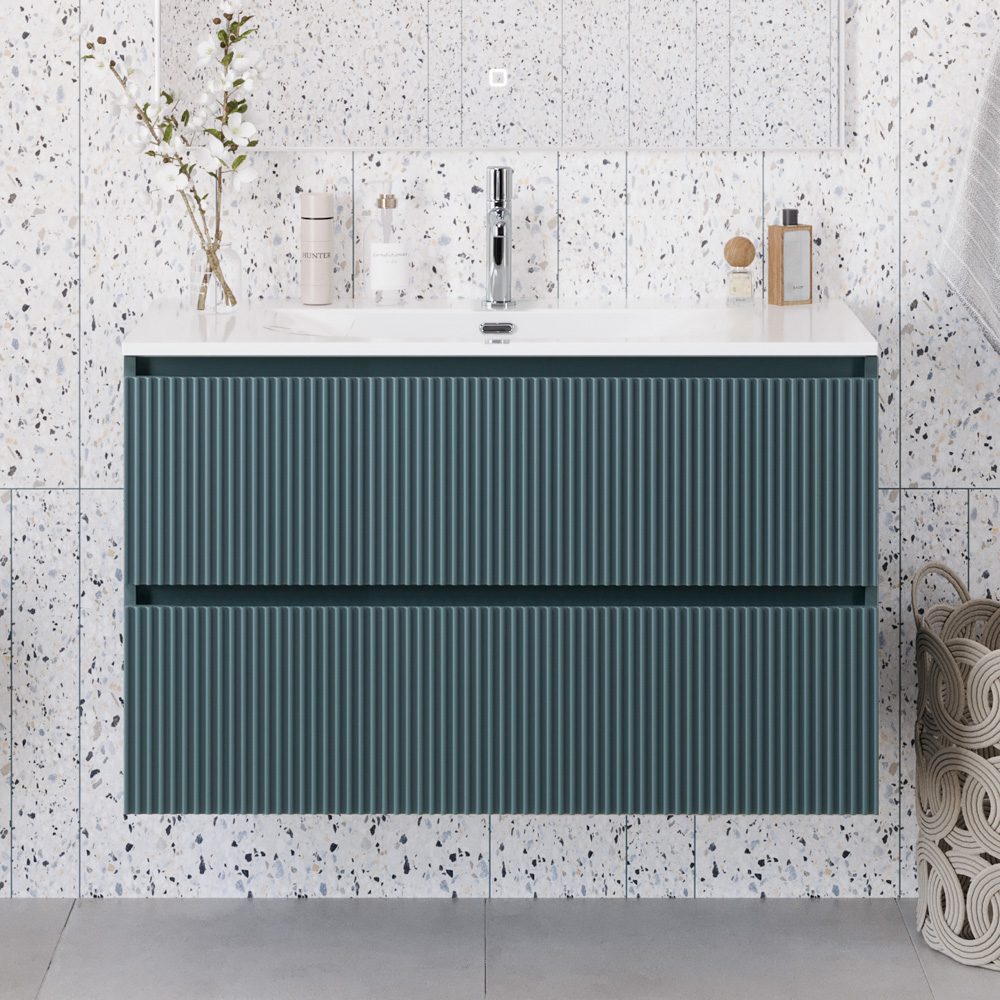 Мебель для ванной BelBagno Uno-Mini 100 см Голубой матовый