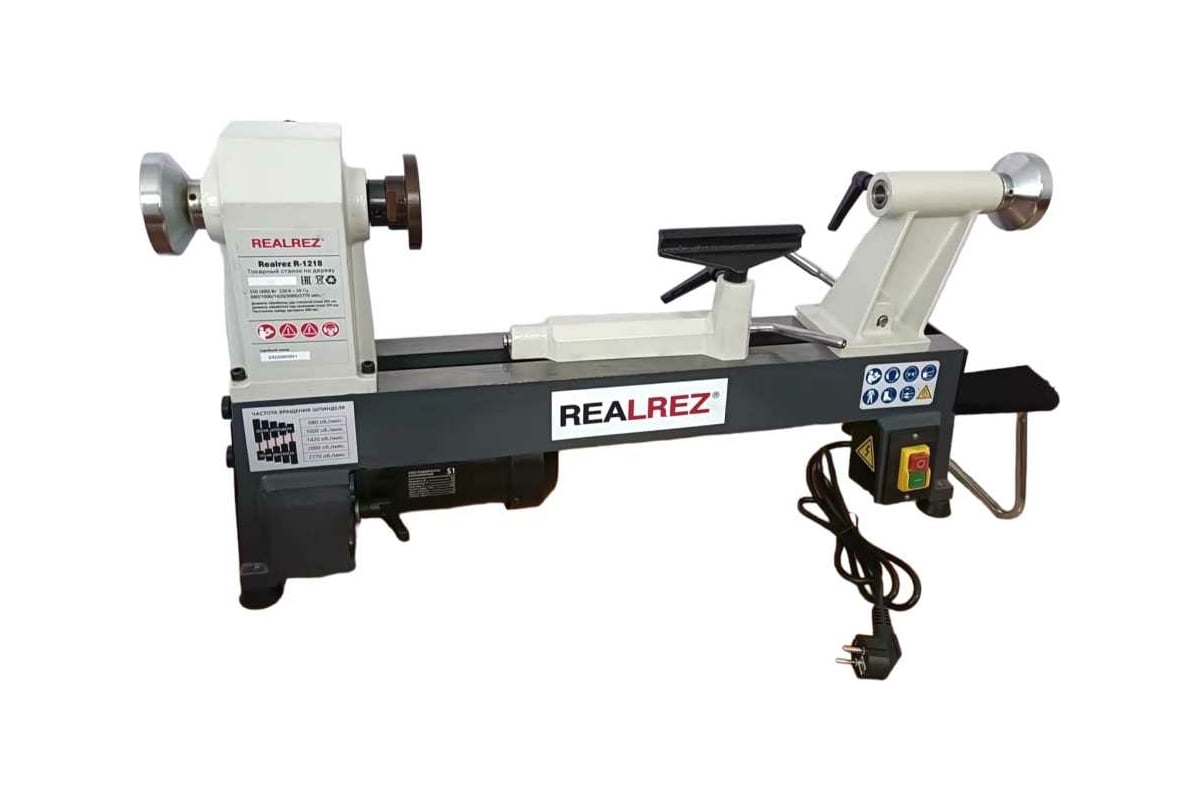 Токарный станок по дереву REALREZ R-1218 550 В REZ-R-1218 550 W