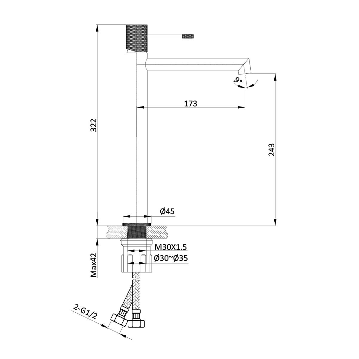 Смеситель для раковины Vincea Desire VBF-1D2CH хром