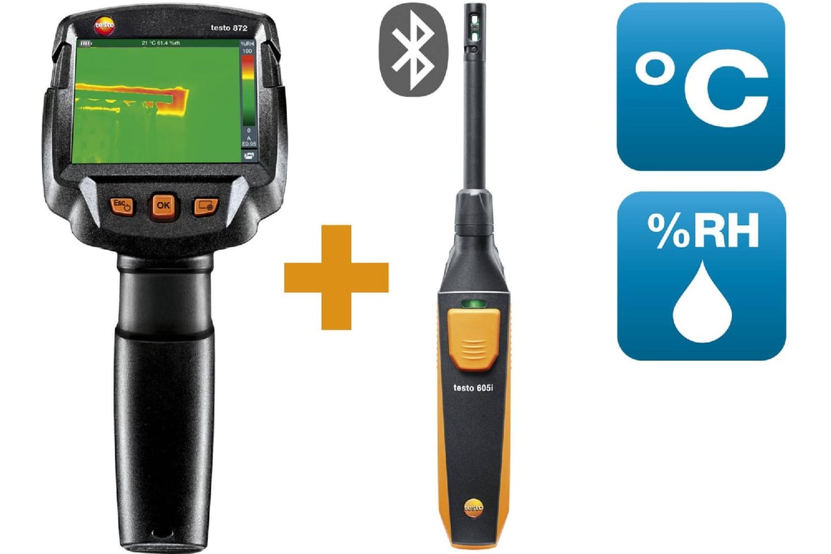 Тепловизор Testo 872 комплект с термогигрометром 605i 0560 8724