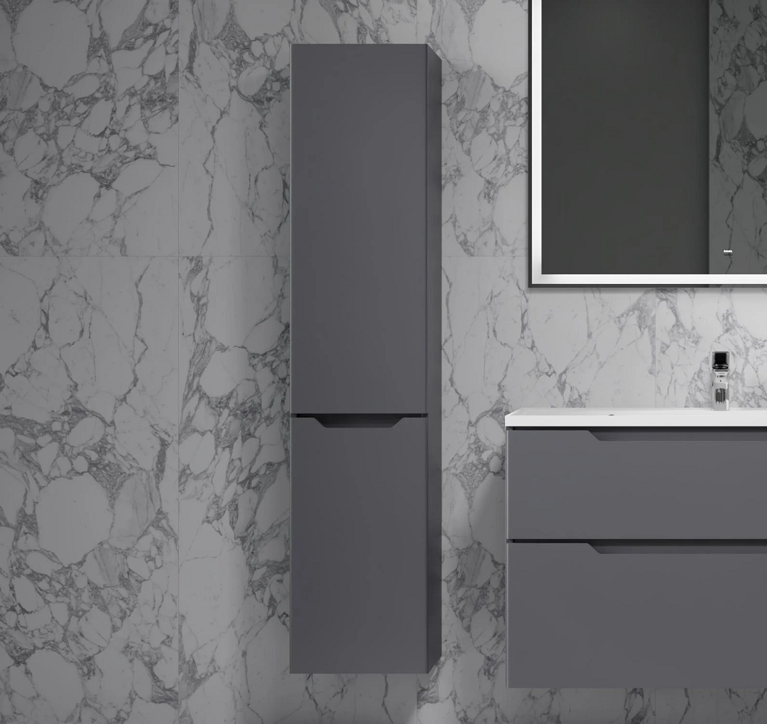 Шкаф пенал AQUAme S3 33 см антрацит AQM9003WH