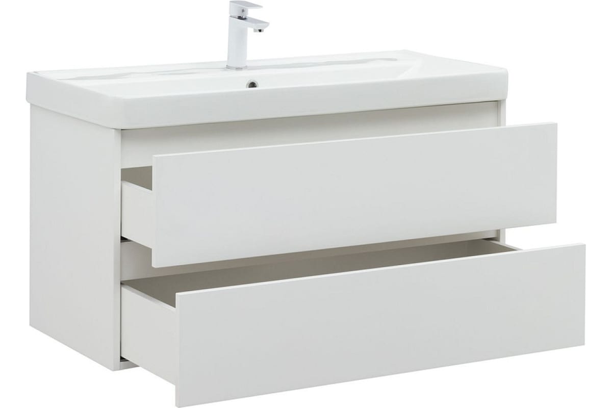 Мебель для ванной Aquanet Вега 100 см белый глянец