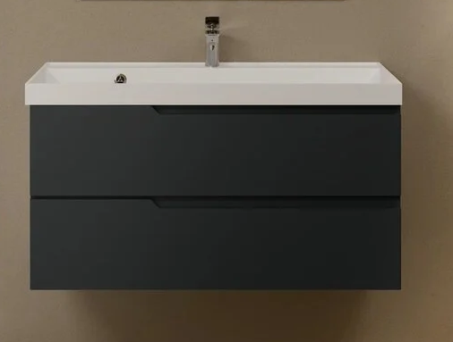 Тумба с раковиной AQUAme S3 100 см антрацит