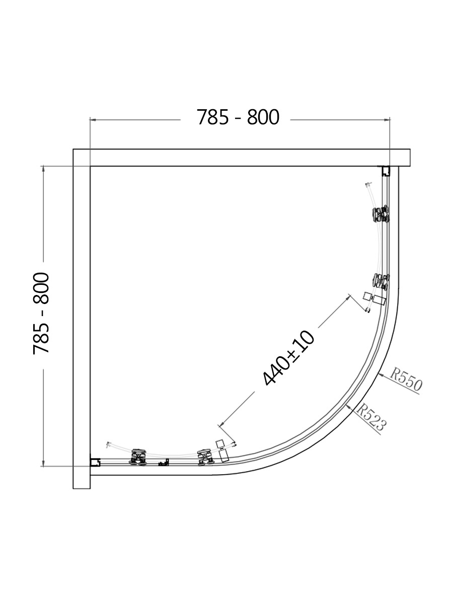 Душевой уголок AQUAme AQM3801F-8 80x80 прозрачный, хром