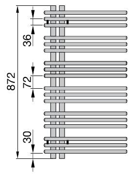 Полотенцесушитель водяной Zehnder Yucca Asymmetric YAC-090-050 Chrom
