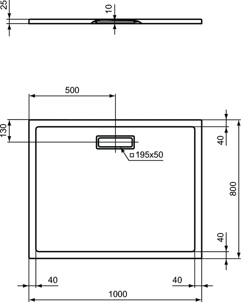 Поддон для душа Ideal Standart Ultra Flat New 100x80, белый глянцевый