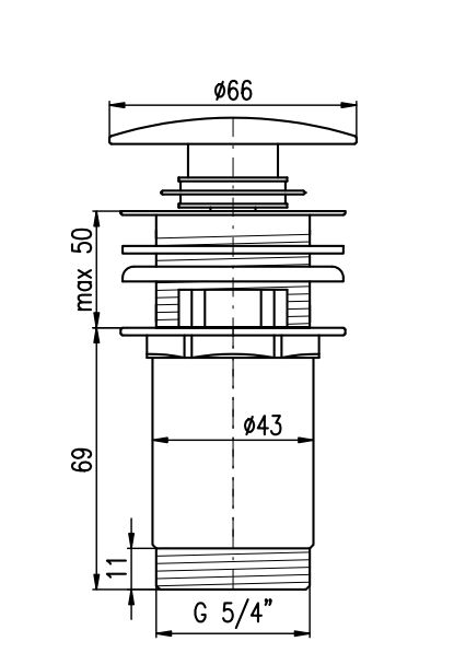 Донный клапан для раковины Rav Slezak MD0484SM