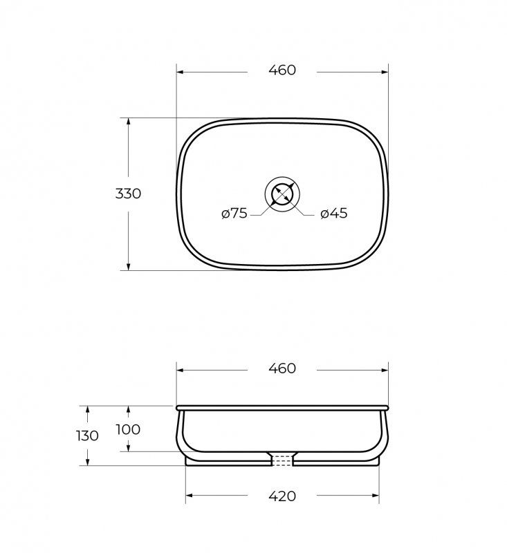 Раковина Cezares CZR-6605 46 см белый