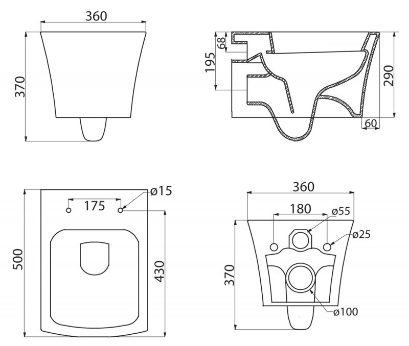 Подвесной унитаз BelBagno Regina BB104CH