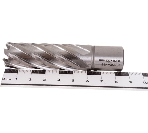 Сверло корончатое HSS по металлу (20х55/88 мм; Weldon 19) D.BOR CD-HSS-055-020-W