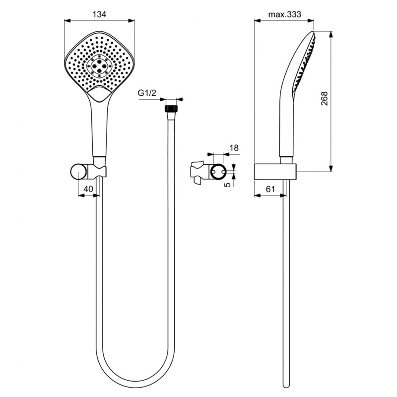 Душевой набор Ideal Standard Idealrain Evo Jet Diamond XL3 B1766AA