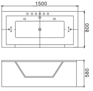 Акриловая ванна WeltWasser WW HB Konigs 150x80 WT с г/м