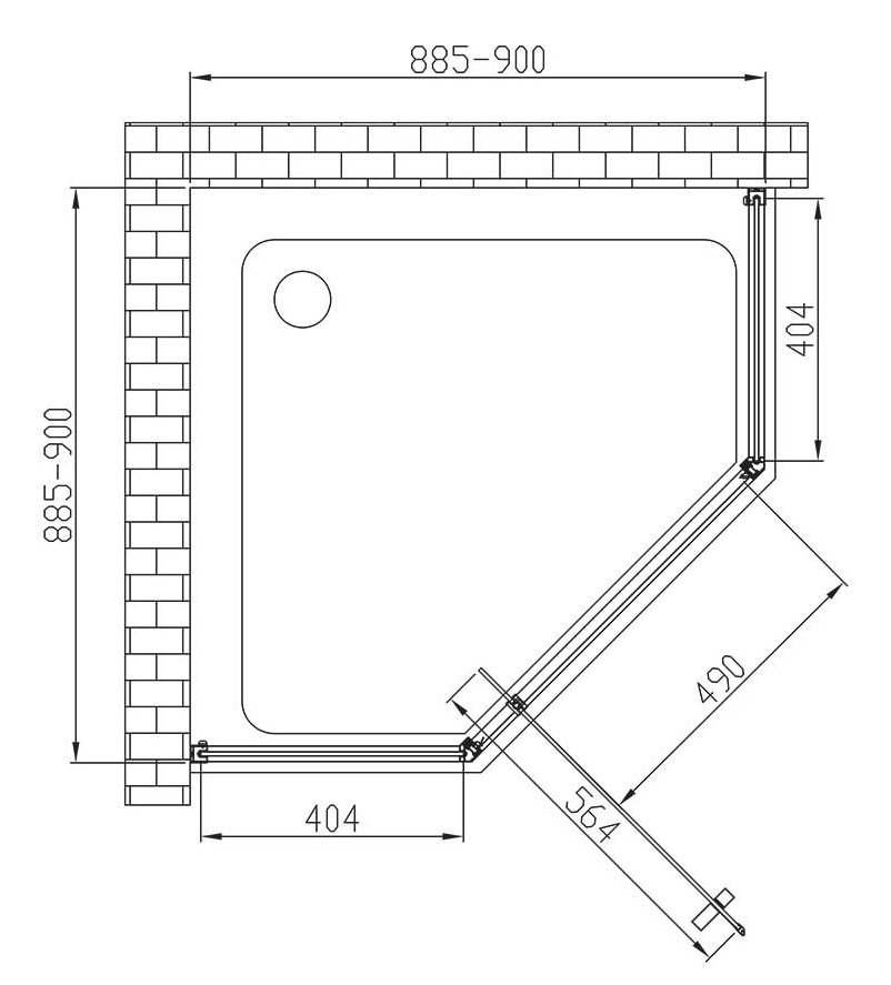 Душевой уголок Vincea Penta VSP-3P900CLB 90x90 черный, прозрачное