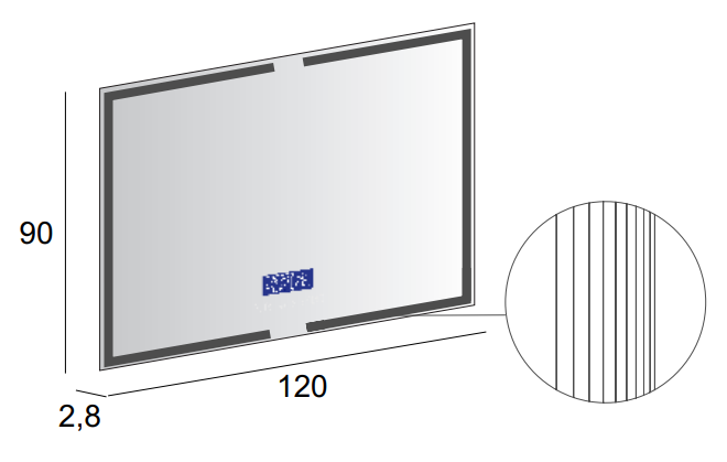 Зеркало Cezares 120x90 см с радио, датчик температуры, антипар 45064