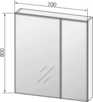 Зеркальный шкаф Marka One Mix 70 см У37179