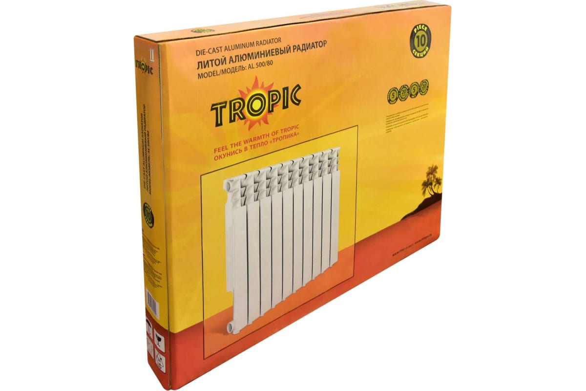 Радиатор Tropic 500x80, алюминиевый, 10 секций 7601.045