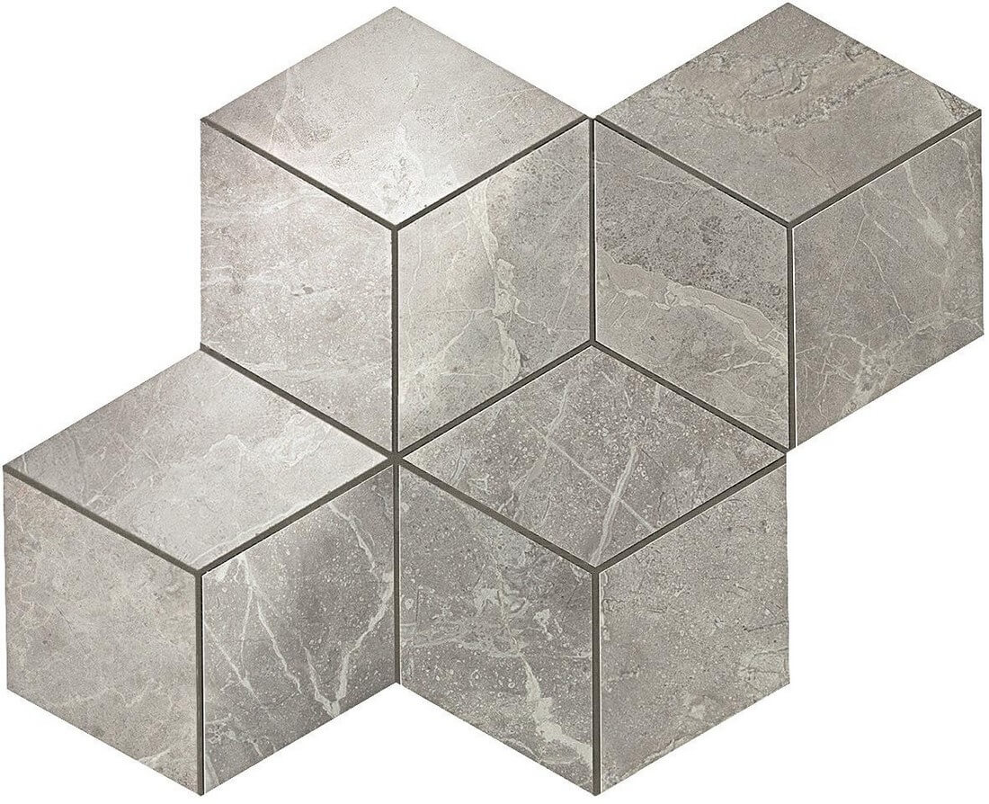 Мозаика Atlas Concorde Marvel Pro Grey Fleury Mosaico Esagono Lappato 30x35 см, ADVO