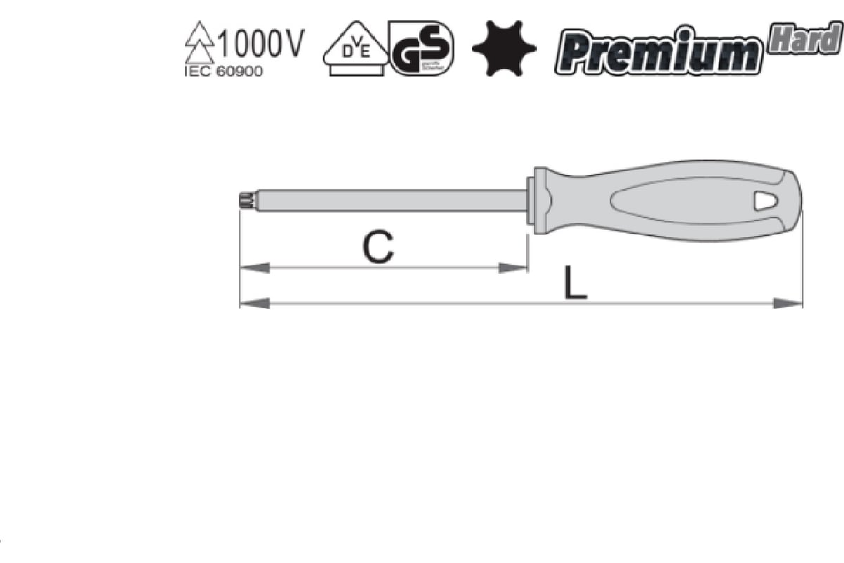 Отвертка Unior изолированная VDE 1000V, с утонченным жалом, PZ1х80мм 3838909240695