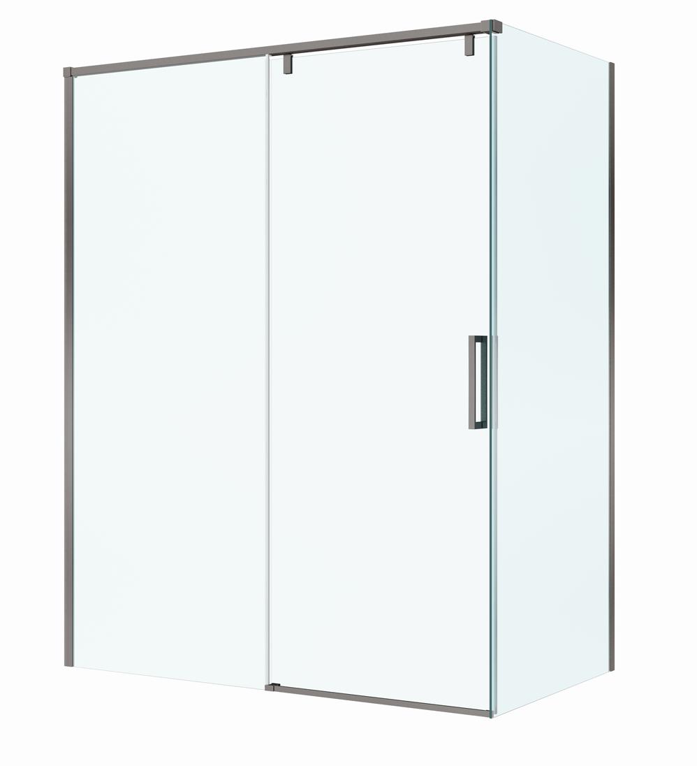 Душевой уголок BelBagno SOFT_CLOSE-1-AH-1-160/80-C-GM 160x80 прозрачный, оружейная сталь Душевой уголок BelBagno SOFT_CLOSE-1-AH-1-160/80-C-GM 160x80 прозрачный, оружейная сталь