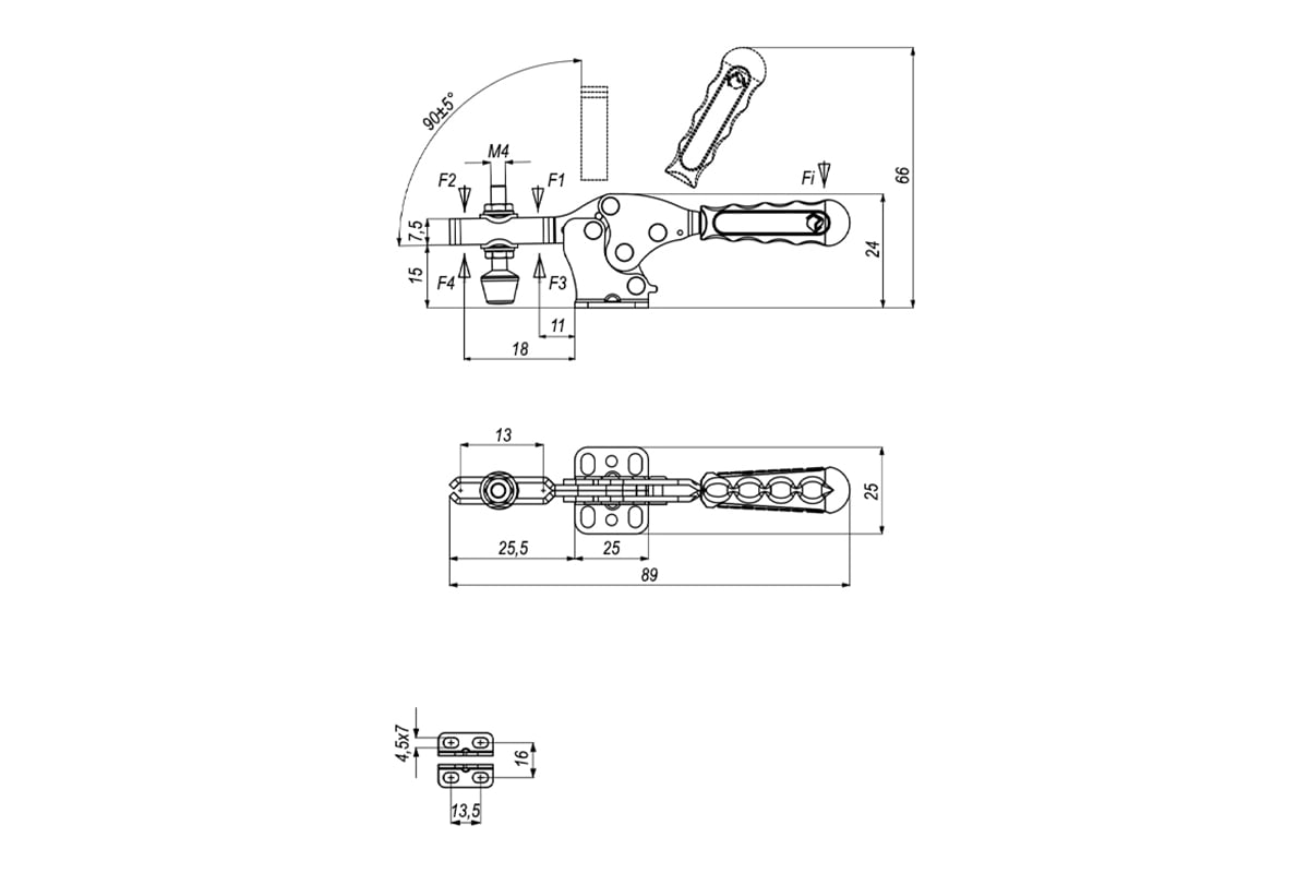 Прижим механический горизонтальный KUKAMET B111-0