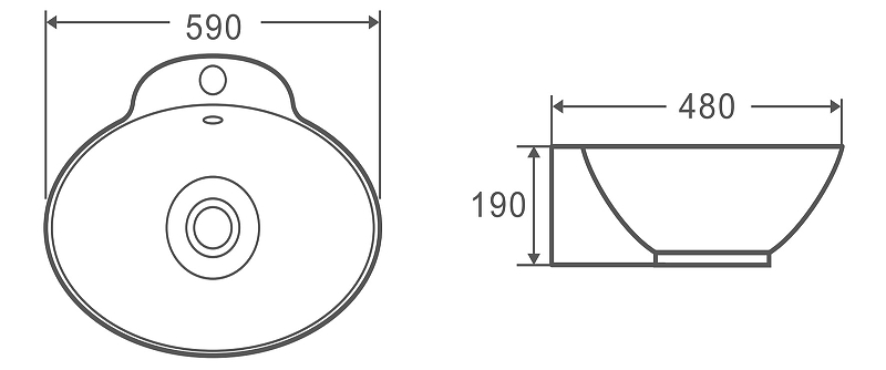 Раковина WeltWasser ELBACH 3072 59 см, 10000004584 белый глянец