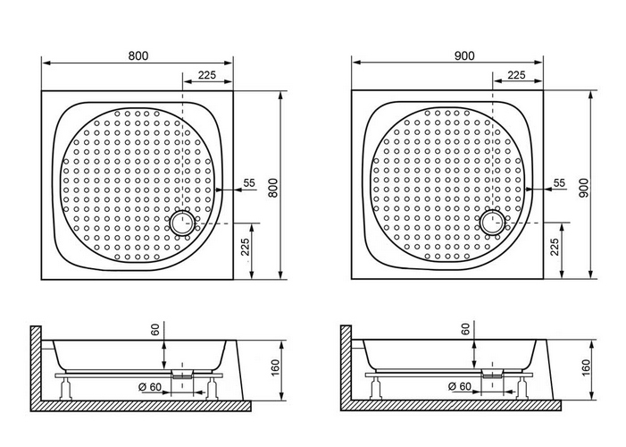 Поддон для душа Dush-ka Люкс-TN-Z 80x80