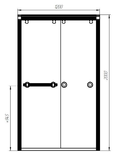 Душевая дверь Fra Grande 4-10-4-0-0-418 120x200 бронза