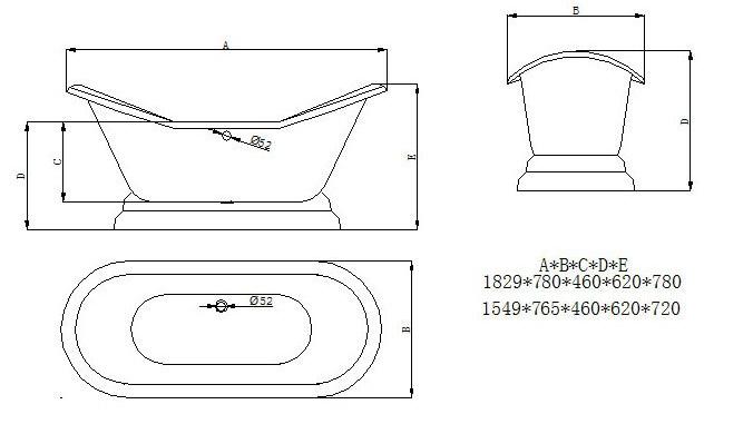 Чугунная ванна Sharking SW-1005В 183x78