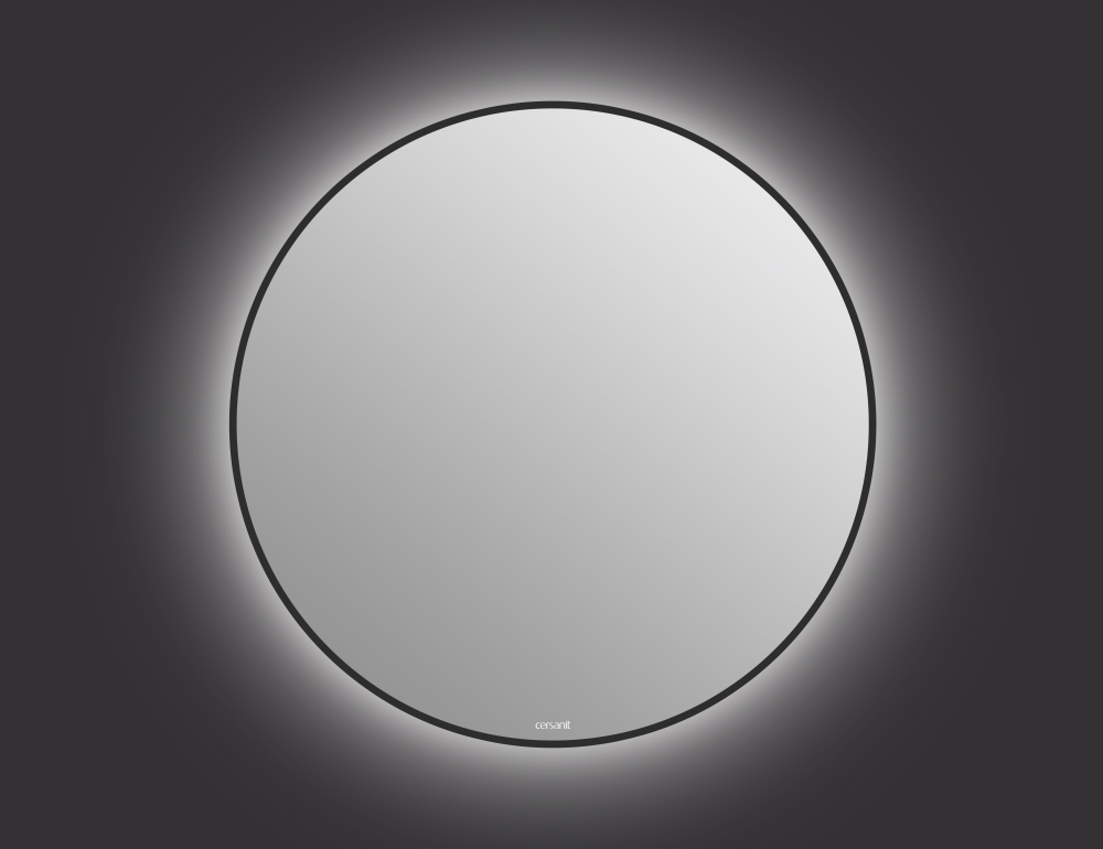 Зеркало Cersanit Eclipse Smart 90x90 см с подсветкой, черный A64148