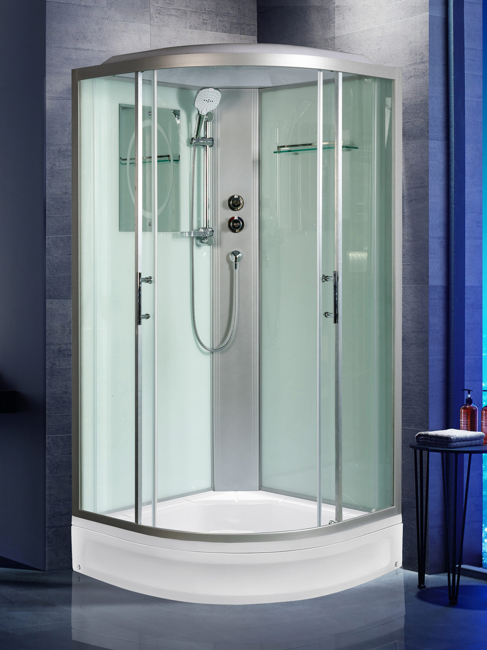 Душевая кабина WeltWasser WW500 WERRA XL 902 90x90 хром, прозрачное 10000014047