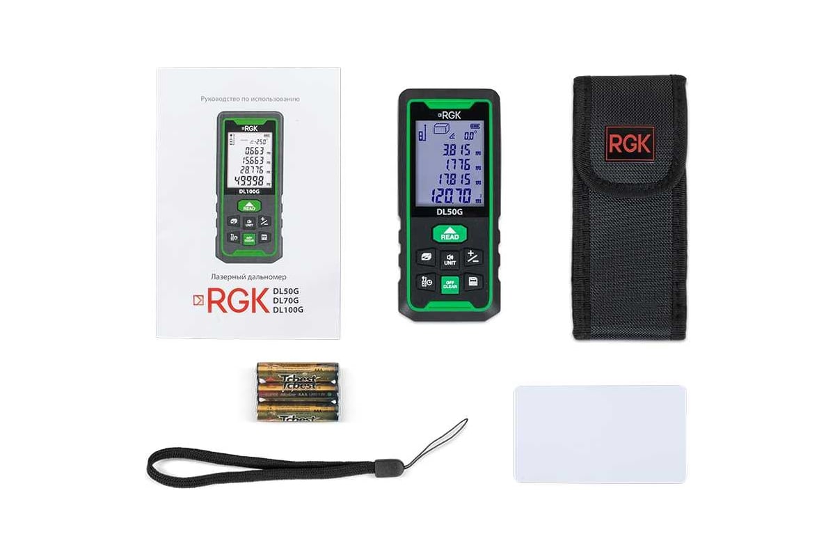 Лазерный дальномер с угломером RGK DL50G с поверкой 755726