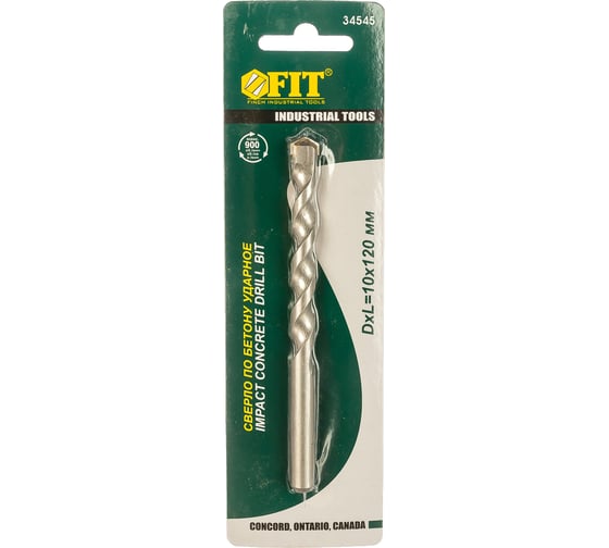 Сверло победитовое ударное по бетону (10х120 мм) FIT IT 34545