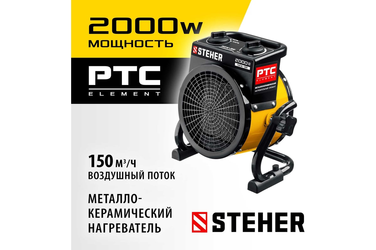 Электрическая тепловая пушка Steher 2 кВт, МКН SEK-3R