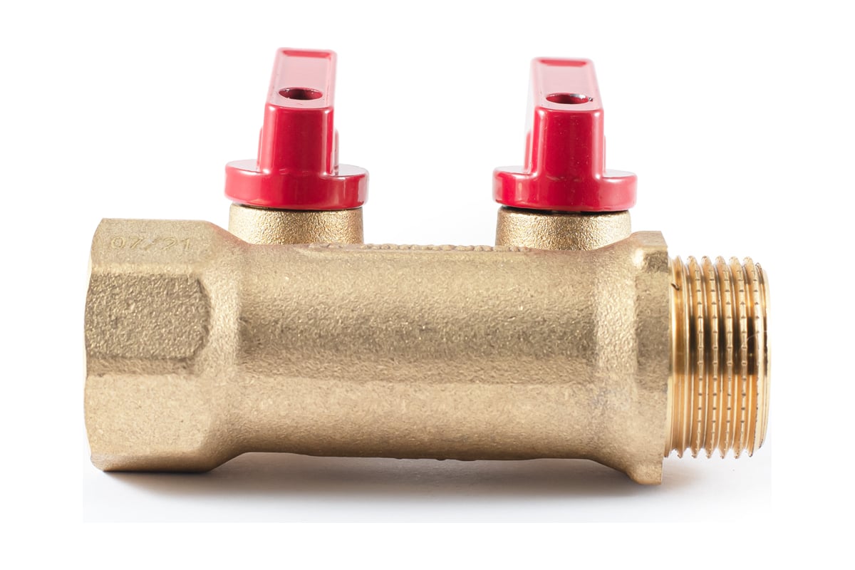 Коллектор с шаровыми кранами PROFACTOR в/н 3/4" х 2 вых 1/2"нар PF MV 264.2