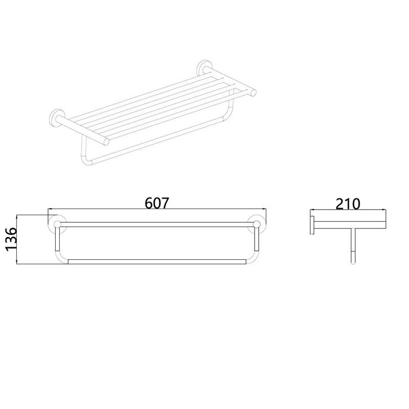 Полка для полотенец AQUAme Trento AQM7206CR хром