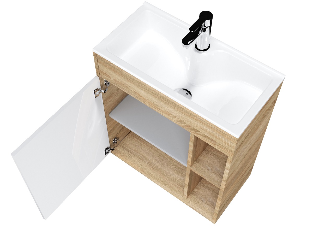 Мебель для ванной 1MarKa Lido 60 см напольная дуб сонома