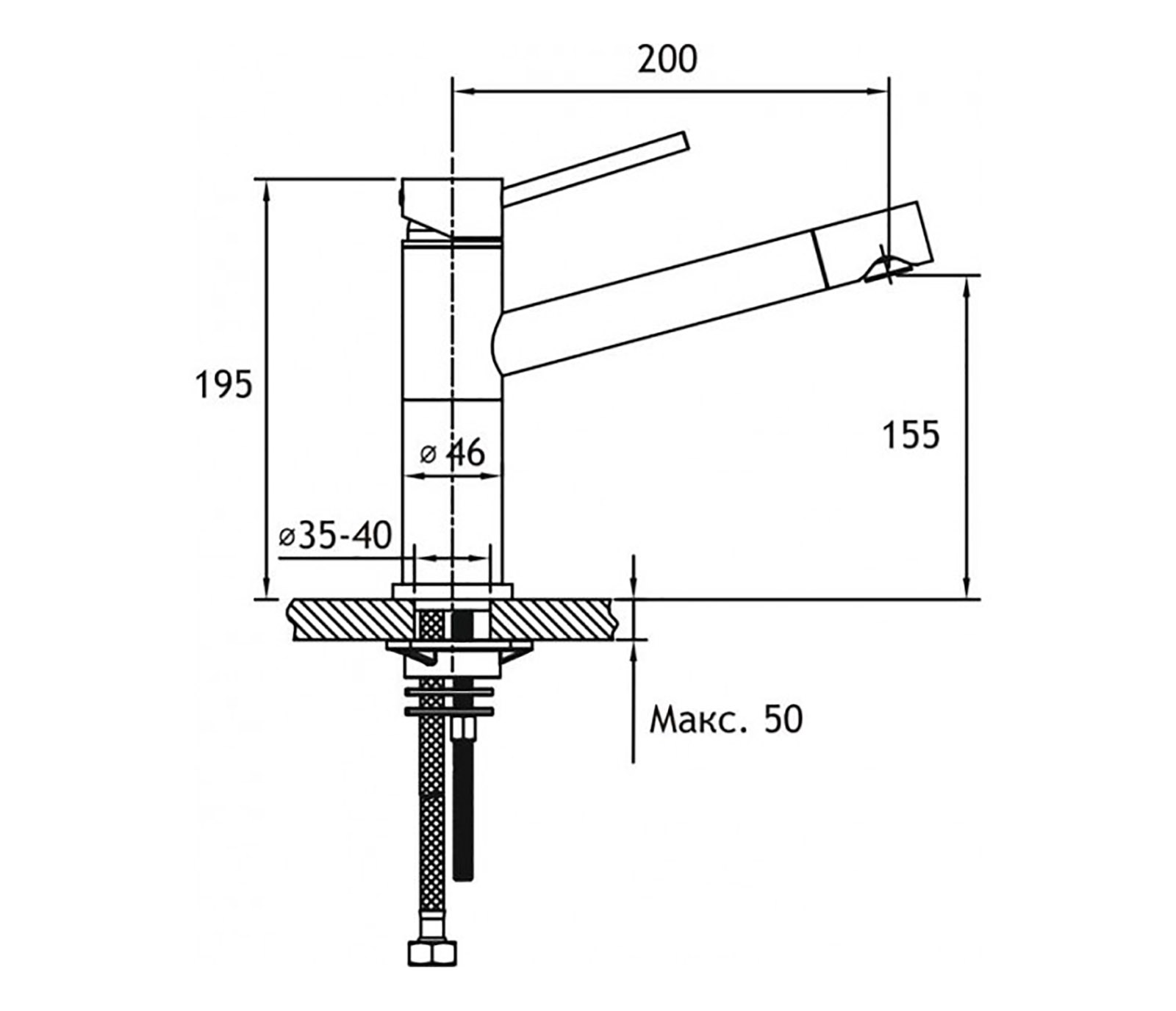 Смеситель для кухни Timo Saona 2303F