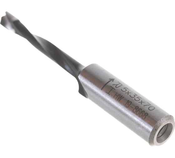 Сверло HW (5x35x70 мм; Z 2+2; S 10x30 RH) для присадочного станка CMT 311.050.41