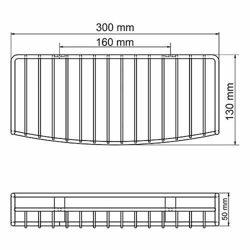 Полка WasserKRAFT Ammer K-1311 матовый хром