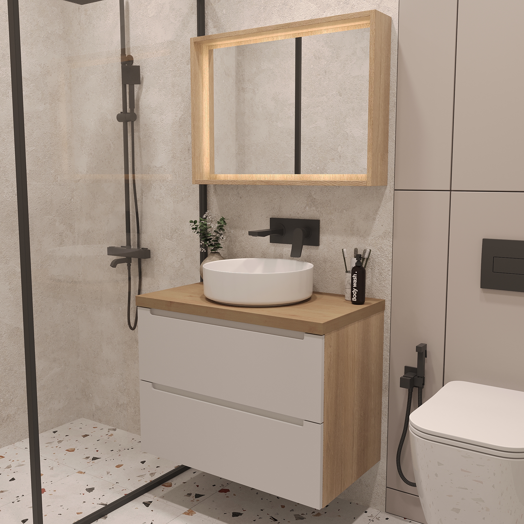 Тумба со столешницей ЗОВ Дион 80 см